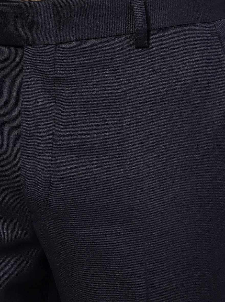 Navy Blue Solid Super Slim Fit Formal Trouser | Greenfibre