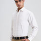 White & Fawn Checked Regular Fit Formal Shirt | Greenfibre