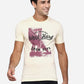 Cream Printed Slim Fit T-Shirt | Greenfibre