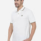 White Solid Slim Fit Polo T-Shirt | Greenfibre