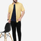 Pineapple Yellow Solid Smart Fit Semi Casual Shirt | Greenfibre