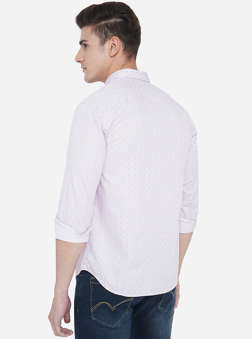 Pink Printed Classic Fit Casual Shirt | Greenfibre