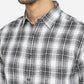 Black Checked Slim Fit Semi Casual Shirt | Greenfibre