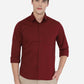 Maroon Solid Slim Fit Semi Casual Shirt | Greenfibre