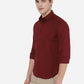 Maroon Solid Slim Fit Semi Casual Shirt | Greenfibre