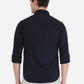 Navy Blue Solid Slim Fit Semi Casual Shirt | Greenfibre