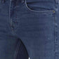 Mid Indigo Blue Solid Narrow Fit Jeans | Greenfibre