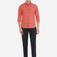 Orange Checked Slim Fit Semi Casual Shirt | Greenfibre