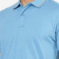 Blue Printed Slim Fit Polo T-Shirt | Greenfibre