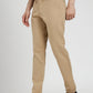 Beige Solid Neo Fit Casual Trouser | Greenfibre