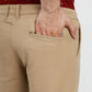 Beige Solid Neo Fit Casual Trouser | Greenfibre