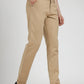 Beige Solid Neo Fit Casual Trouser | Greenfibre