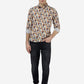 Yellow Printed Slim Fit Casual Shirt | Greenfibre