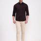 Brown Solid Smart Fit Semi Casual Shirt | Greenfibre