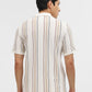 Khaki & White Striped Slim Fit Polo T-Shirt | Greenfibre
