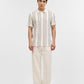 Khaki & White Striped Slim Fit Polo T-Shirt | Greenfibre