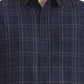 Navy Blue Checked Slim Fit Casual Shirt | Greenfibre
