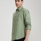 Green Solid Slim Fit Casual Shirt | Greenfibre