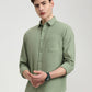 Green Solid Slim Fit Casual Shirt | Greenfibre