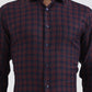 Maroon Checked Slim Fit Formal Shirt | Greenfibre