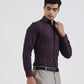 Maroon Checked Slim Fit Formal Shirt | Greenfibre