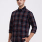 Blue & Red Checked Slim Fit Casual Shirt | Greenfibre
