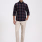 Blue & Red Checked Slim Fit Casual Shirt | Greenfibre