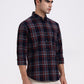 Blue & Red Checked Slim Fit Casual Shirt | Greenfibre