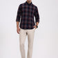 Blue & Red Checked Slim Fit Casual Shirt | Greenfibre