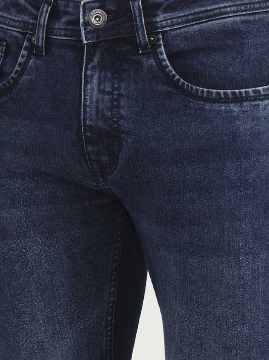 Blue Solid Narrow Fit Jeans | Greenfibre