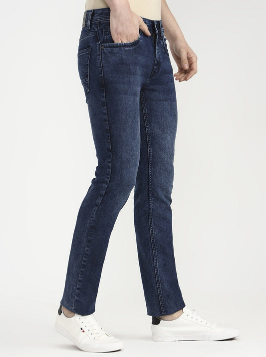 Blue Solid Narrow Fit Jeans | Greenfibre