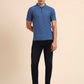 Federal Blue Printed Slim Fit Polo T-Shirt | Greenfibre