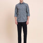 Dark Mint Checked Smart Fit Semi Casual Shirt | Greenfibre