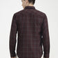 Maroon Checked Slim Fit Casual Shirt | Greenfibre