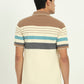 Cream & Brown Striped Slim Fit Polo T-Shirt | Greenfibre