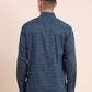 Medium Blue Printed Smart Fit Semi Casual Shirt | Greenfibre