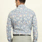 Blue Printed Slim Fit Party Wear Shirt | Wyre