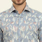 Blue Printed Slim Fit Party Wear Shirt | Wyre