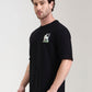 Black Printed Oversize Fit T-Shirt | Greenfibre