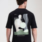 Black Printed Oversize Fit T-Shirt | Greenfibre