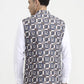 Blue & White Printed  Waistcoat | Greenfibre