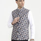 Blue & White Printed  Waistcoat | Greenfibre