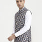 Blue & White Printed  Waistcoat | Greenfibre
