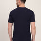 Navy Blue Printed Slim Fit T-Shirt | JadeBlue
