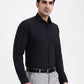 Dark Grey Checked Slim Fit Party Wear Shirt | Greenfibre