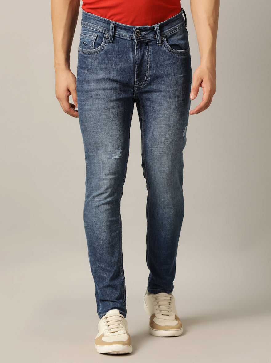 Urban Blue Washed Rider Fit Jeans | JadeBlue