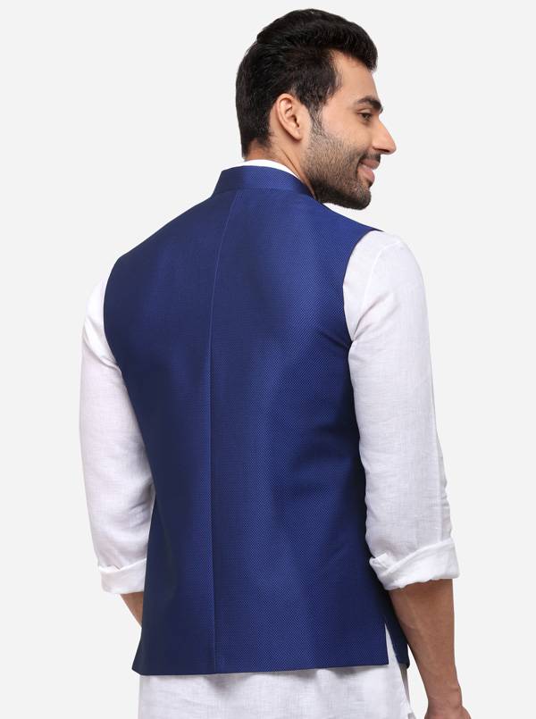 Royal Blue Bandhgala Jacket | Greenfibre