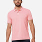 Peach Solid Slim Fit Polo T-Shirt | Greenfibre