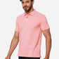 Peach Solid Slim Fit Polo T-Shirt | Greenfibre