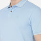 Light Blue Solid Slim Fit Polo T-Shirt | Greenfibre